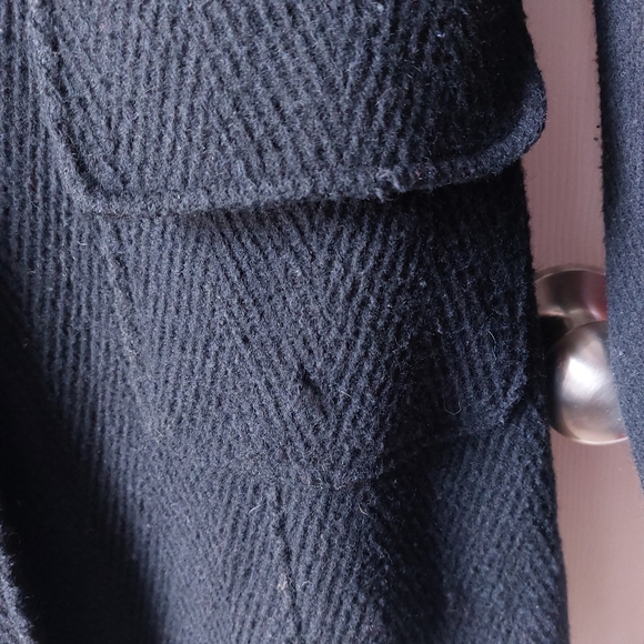 Mossimo - Black Wool Tweed Trench Coat - Picture 8 of 13